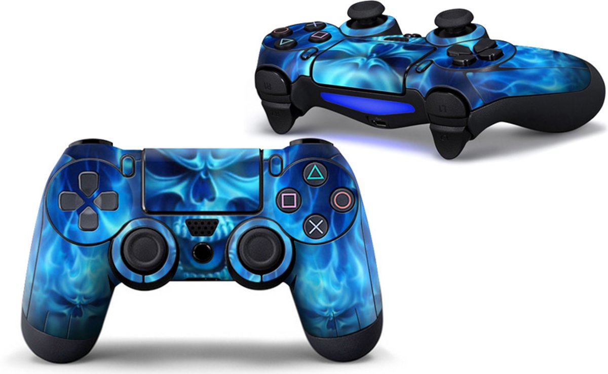 PS4 dualshock Controller PlayStation sticker skin | Blue Skull